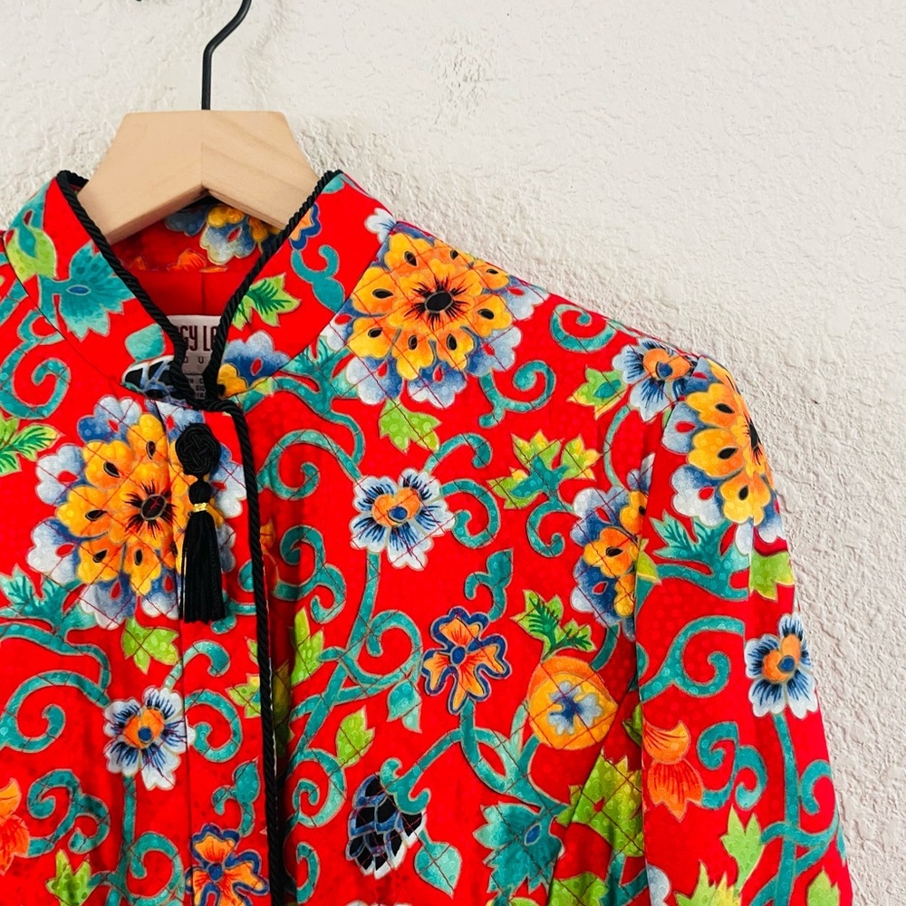 Vintage Maggie London Silk Quilted Top / Jacket - Picture 2 of 12